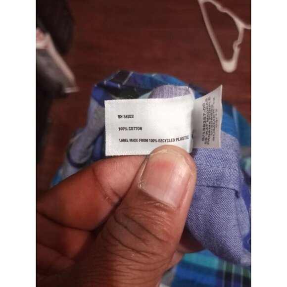 New Gap Mens Shirt Size XL Blue & Purple Checkered Original Fit Button-Up - Picture 10 of 12